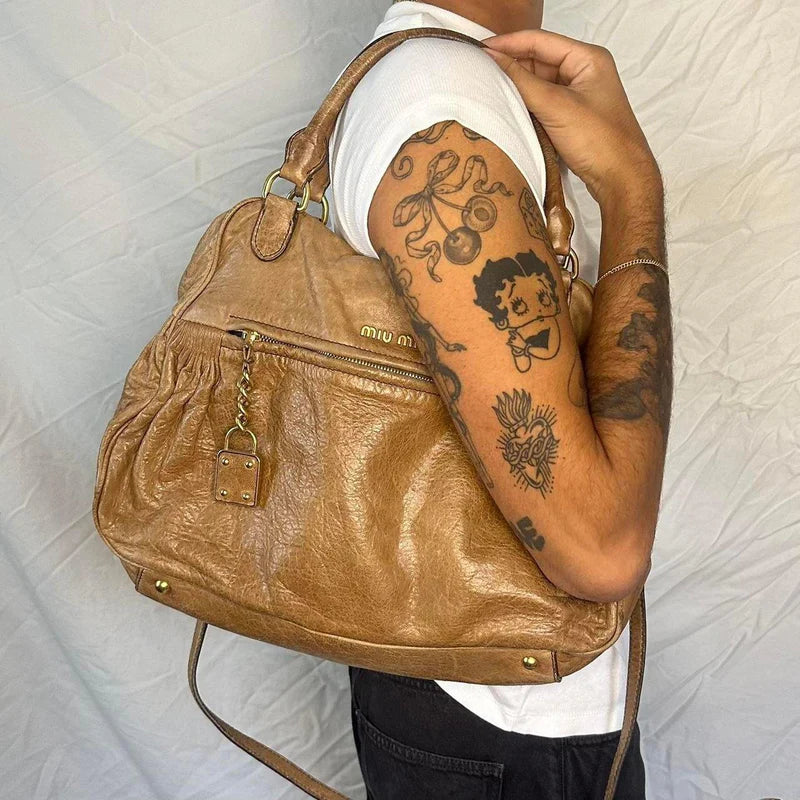 Vintage Miu Miu Nappa Leather Mini Charm Bag – 2010s