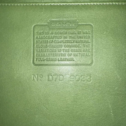 Rare Old Coach Ergo One Shoulder Bag Leaf Green POCKET ZIP 9033 Leather Vintage