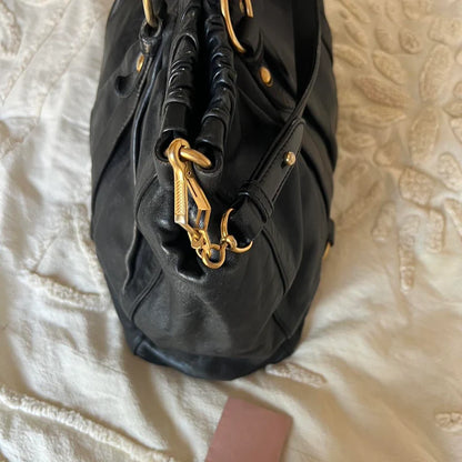 Stunning Authentic Miu Miu Vitello Bag – Gold Hardware & Removable Strap