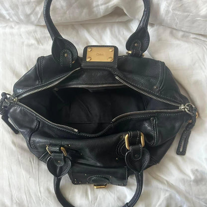 Vintage Chloé Paddington Bag – Black Leather with Gold Hardware (2000s/2010s)