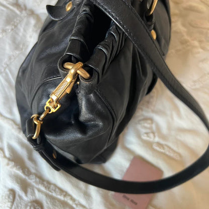 Stunning Authentic Miu Miu Vitello Bag – Gold Hardware & Removable Strap