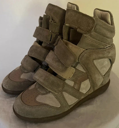 Isabel Marant BEKETT Suede Hidden Wedge Sneakers Shoes